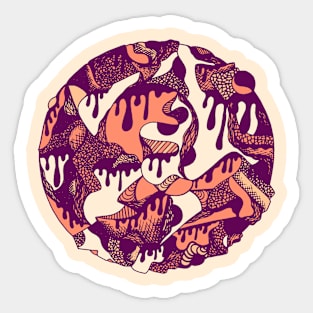 Peach Circle of Drip Sticker